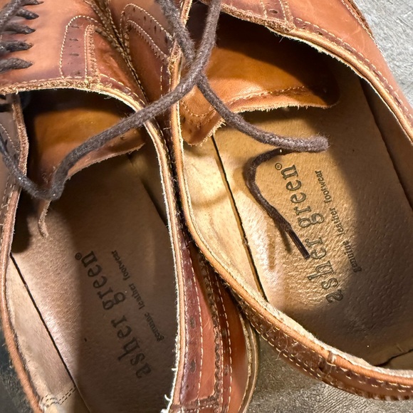 Asher Green Men's Wingtip Oxford Dress Shoes Brown Leather 11